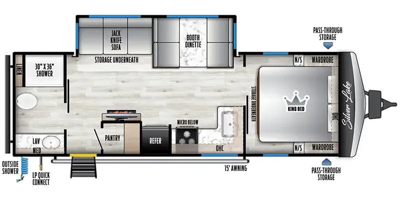 East to West Silver Lake 2600RB floor plan