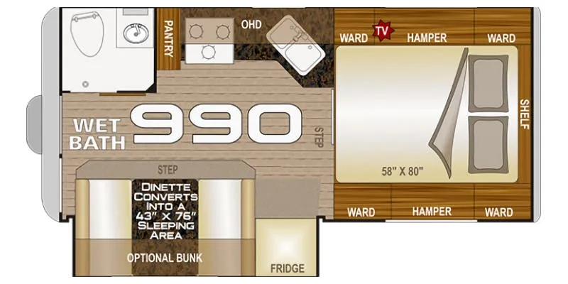 2023 Northwood Arctic Fox Camper 990 floor plan