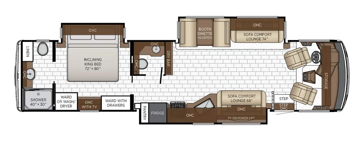 Newmar Bay Star 3826 floor plan