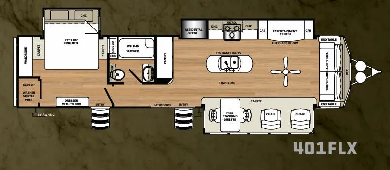 Forest River Sierra Destination 401FLX floor plan