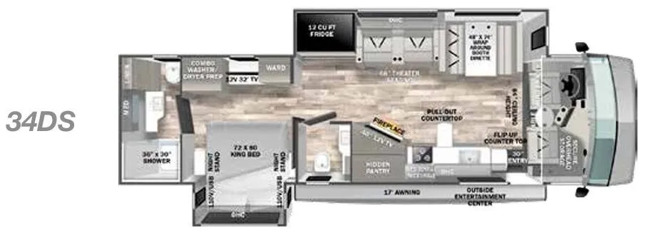 Forest River FR3 34DS floor plan