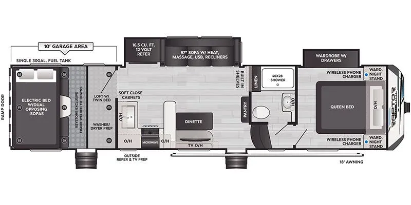 Keystone Raptor Carbon 338 floor plan