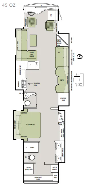 Tiffin Zephyr 45 OZ floor plan