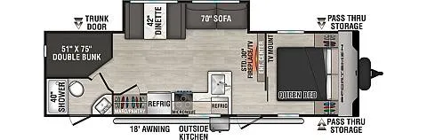 2027 KZ RV Sportsmen SE 261BHKSE floor plan