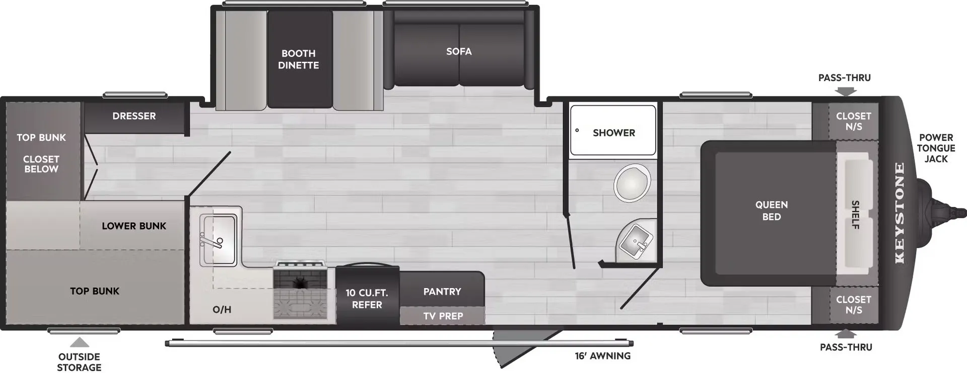 Keystone Hideout Sport 291BR floor plan