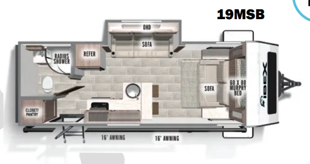 2024 Forest River IBEX 19MSB - Floor plan