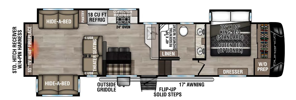 K-Z Durango D326RLT floor plan
