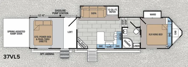 Forest River XLR Nitro 37VL5 floor plan
