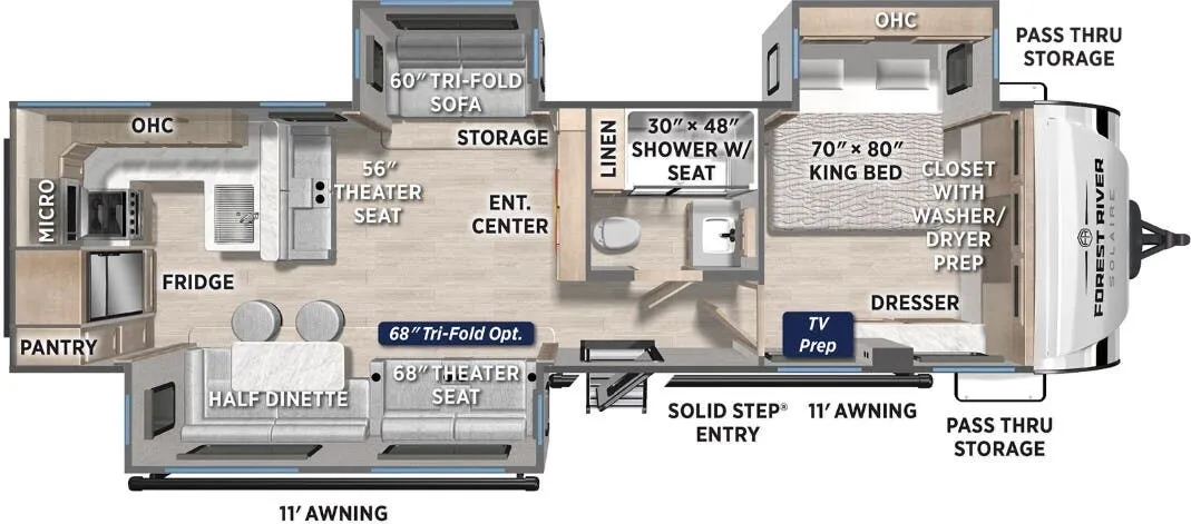 Forest River Solaire 3060RKTS floor plan