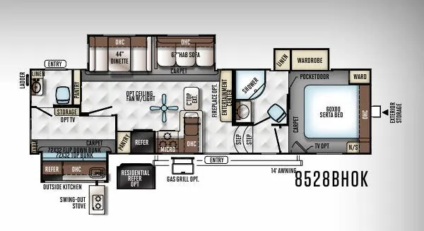 Forest River Flagstaff Classic Super Lite 8528BHOK floor plan