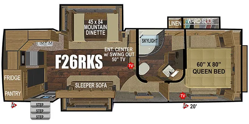 Outdoors RV Titanium Series Glacier Peak F26RKS floor plan