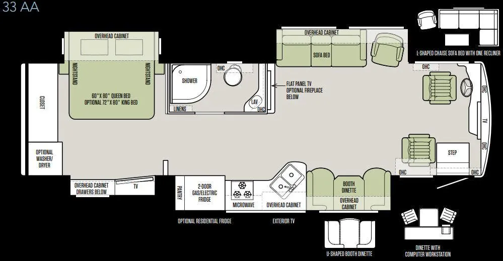 Tiffin Allegro Red 33 AA floor plan