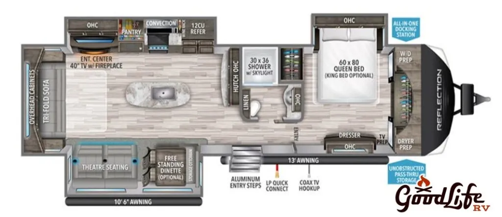 2022 Grand Design Reflection 315RLTS - Floor plan