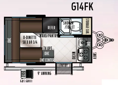 Forest River Rockwood Geo Pro G14FK floor plan