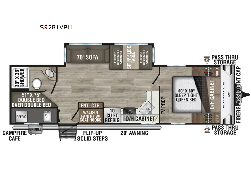 2025 Venture RV Stratus SR281VBH - Floor plan
