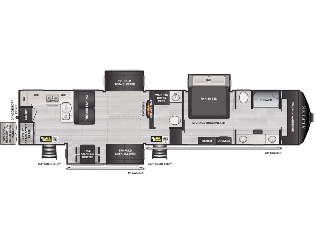 2021 Keystone Alpine 3910RK floor plan