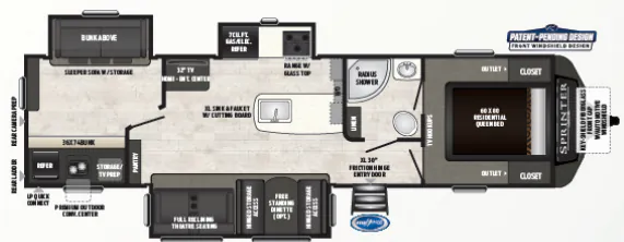 Keystone Sprinter Limited 325BMK floor plan