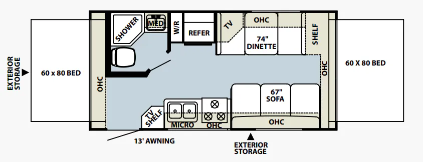 Forest River Rockwood Roo 19 floor plan