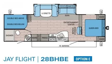 2015 Jayco Jay Flight 28BHBE floor plan