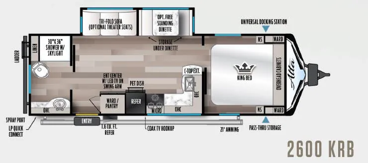 East to West Alta 2600KRB floor plan