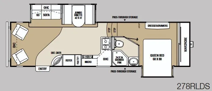 Coachmen Chaparral 278RLDS floor plan