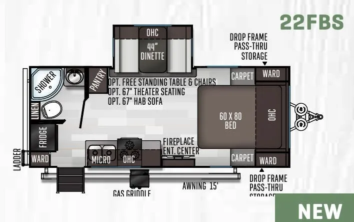 Forest River Flagstaff Micro Lite 22FBS floor plan