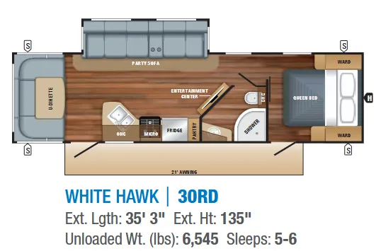 Jayco White Hawk 30RD floor plan