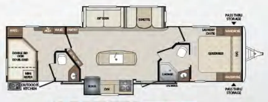 Keystone Bullet 330BHS floor plan