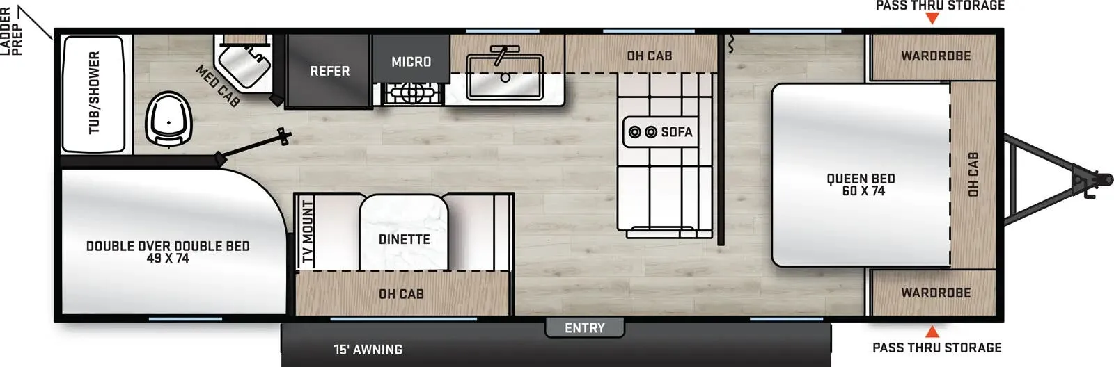 2026 Forest River Aurora Light 26BH - Floor plan