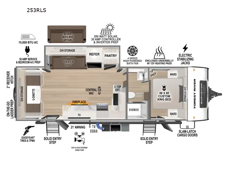 2026 Forest River Grand Surveyor 253RLS - Floor plan