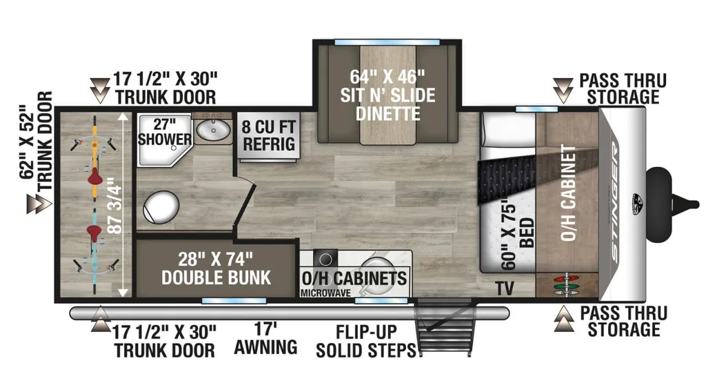 2026 VENTURE RV SPORTTREK STINGER 222VUD floor plan
