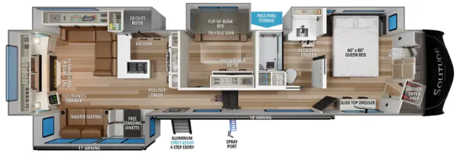 Grand Design Solitude 388MBS floor plan