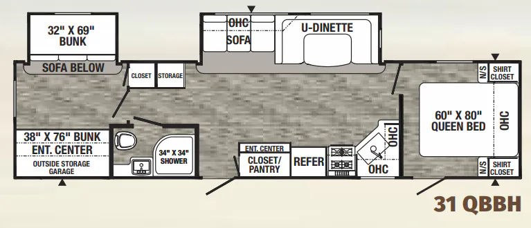 Palomino Puma 31QBBH floor plan