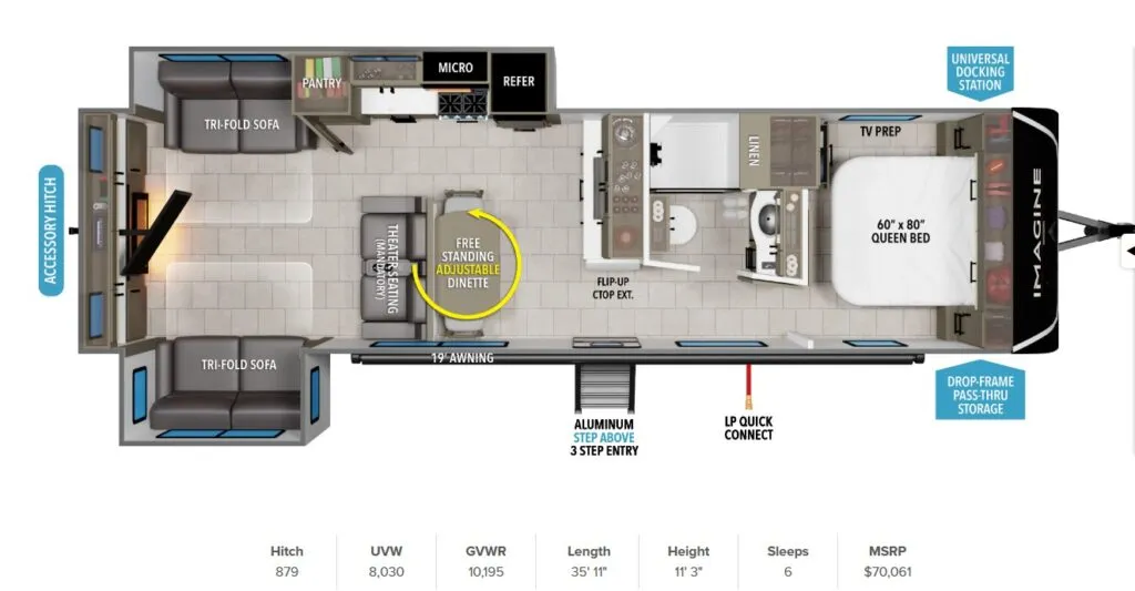 2026 Grand Design Imagine 3100RD - Floor plan