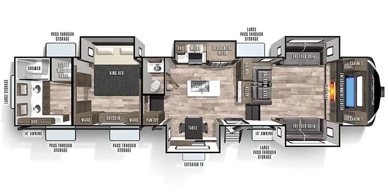 Forest River Cardinal Luxury 370FLX floor plan