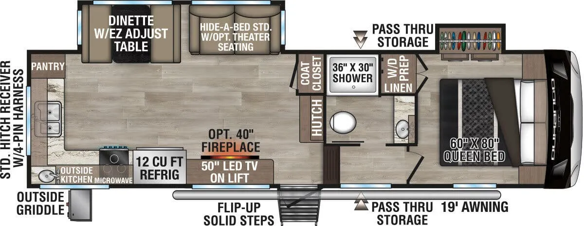 K-Z Durango Half-Ton D240RKD floor plan