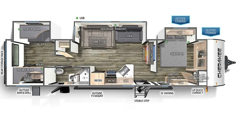 Forest River Cherokee Black Label 324TSBL floor plan