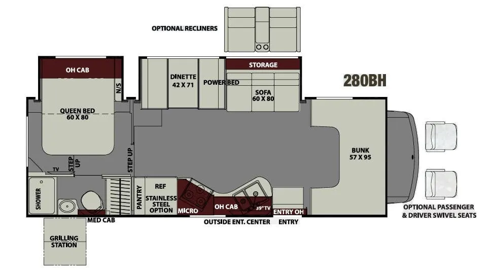 Coachmen Leprechaun Premier 280BH floor plan