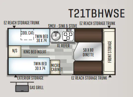 Forest River Flagstaff SE T21TBHWSE floor plan