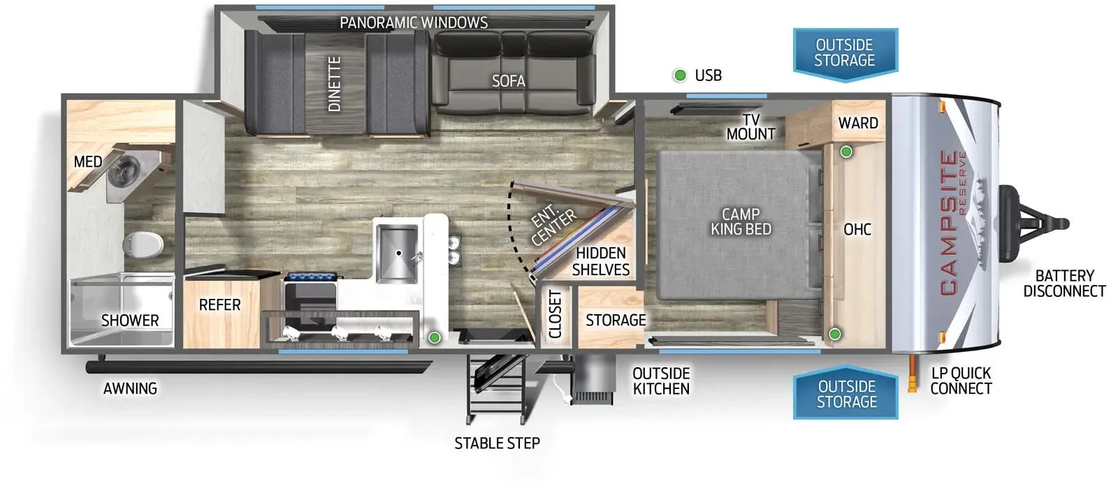 2025 Forest River Campsite Reserve 25MW - Floor plan