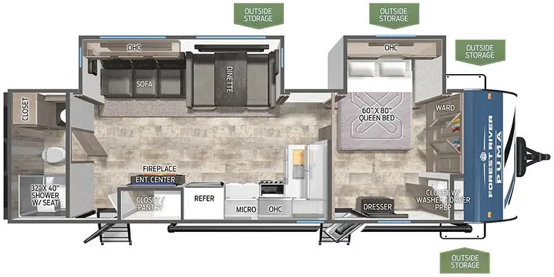 2025 Palomino Puma 27RBDS - Floor plan