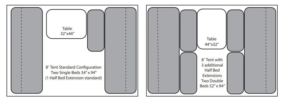 Jumping Jack Mid BLACKOUT 8' TENT floor plan