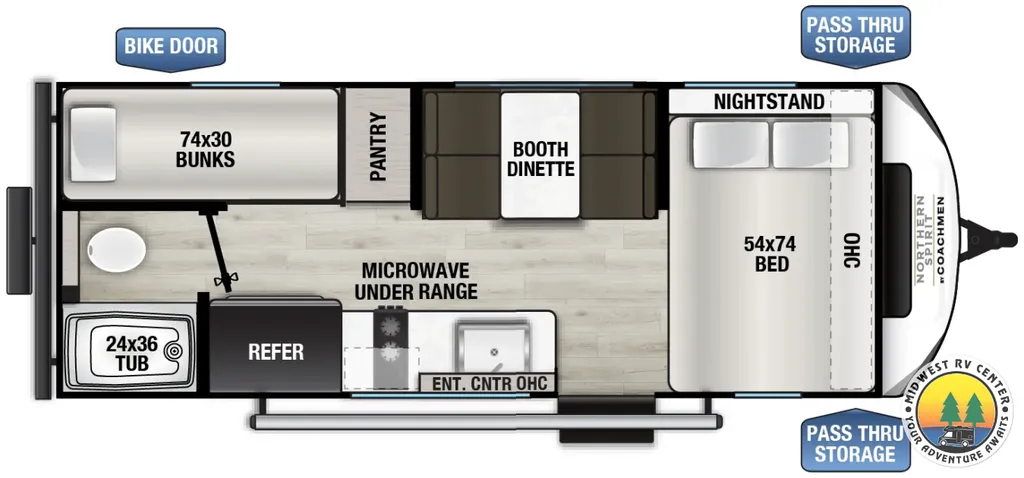 2026 Coachmen Northern Spirit Bijou 17BHB floor plan