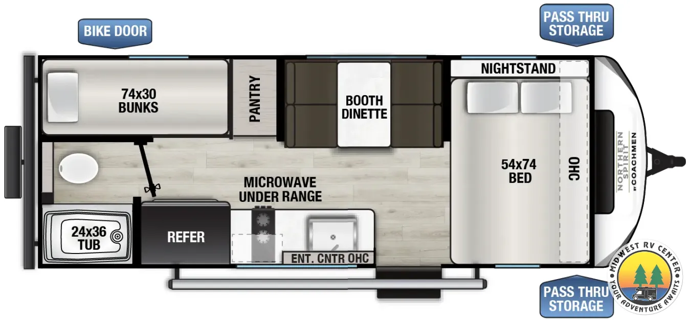 2026 Coachmen Northern Spirit Bijou 17BHB - Floor plan