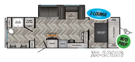 CrossRoads Zinger 280RB floor plan