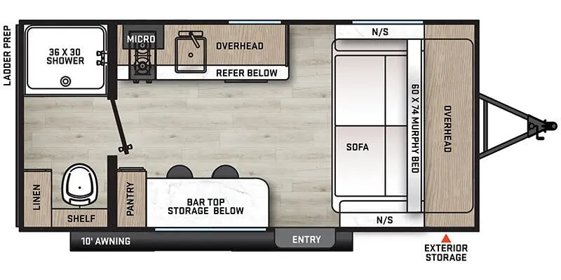 2024 Forest River Aurora Light 15RBX - Floor plan