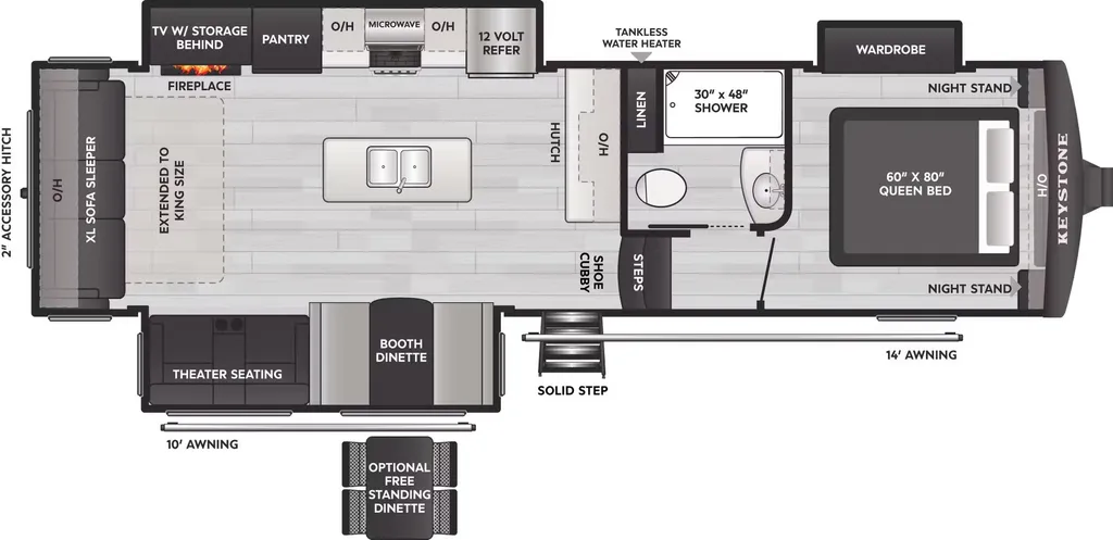 2026 Keystone Arcadia Super Lite 292SLRL floor plan