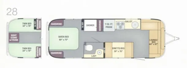 Airstream International Serenity 28 floor plan