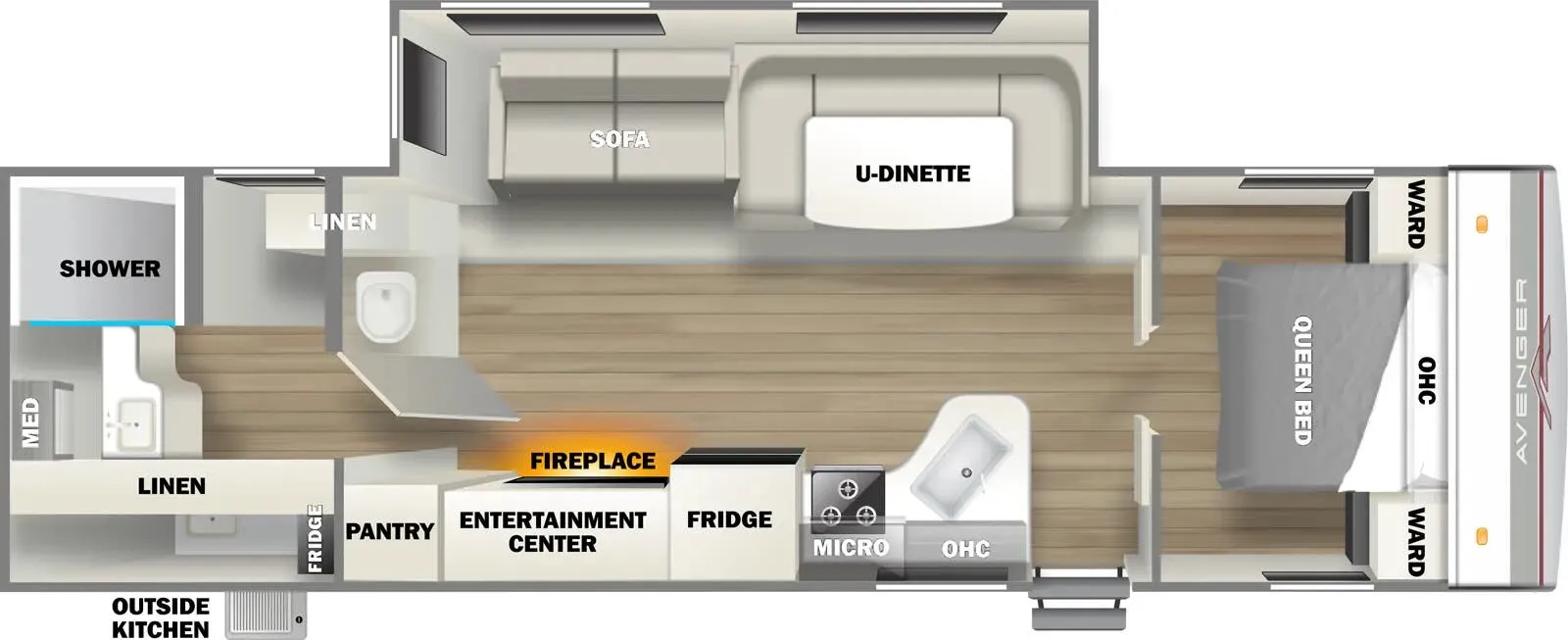 2025 Prime Time RV Avenger 27RBS - Floor plan