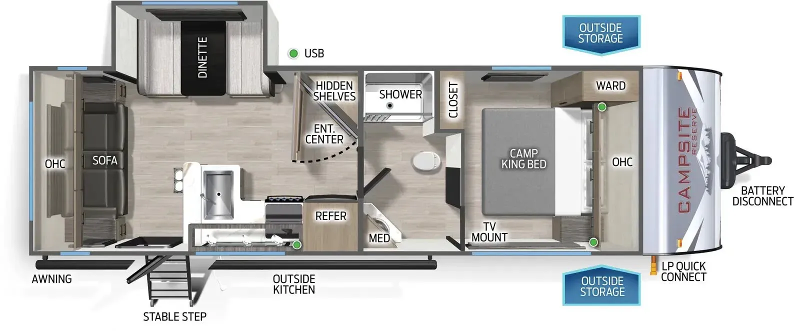 Forest River Campsite Reserve 23CY floor plan